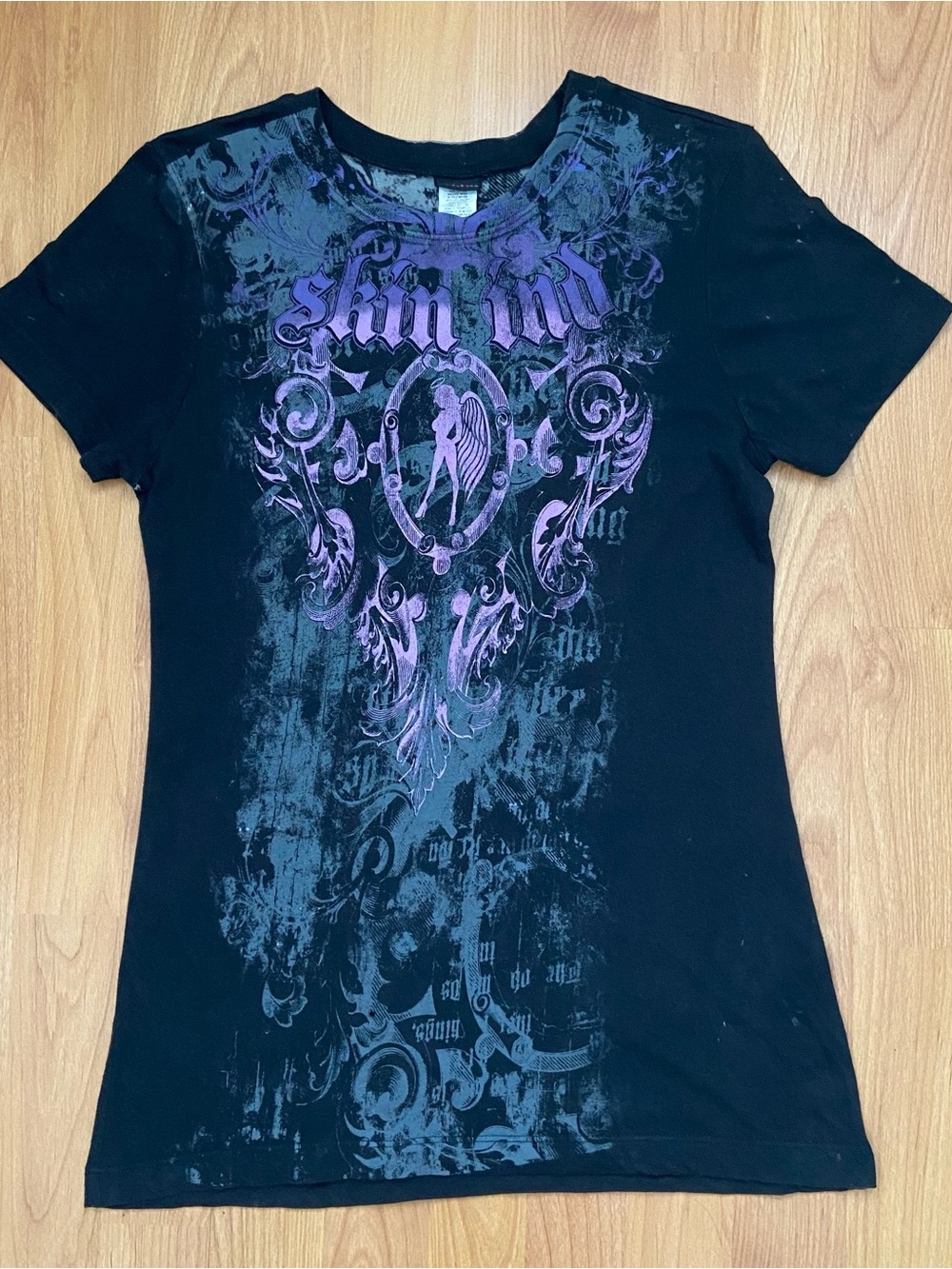 Skin Industries Moto Motorcross Angel Y2K Vintage T-Shirt Women’s Large